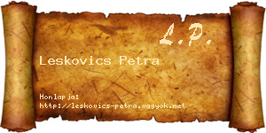 Leskovics Petra névjegykártya